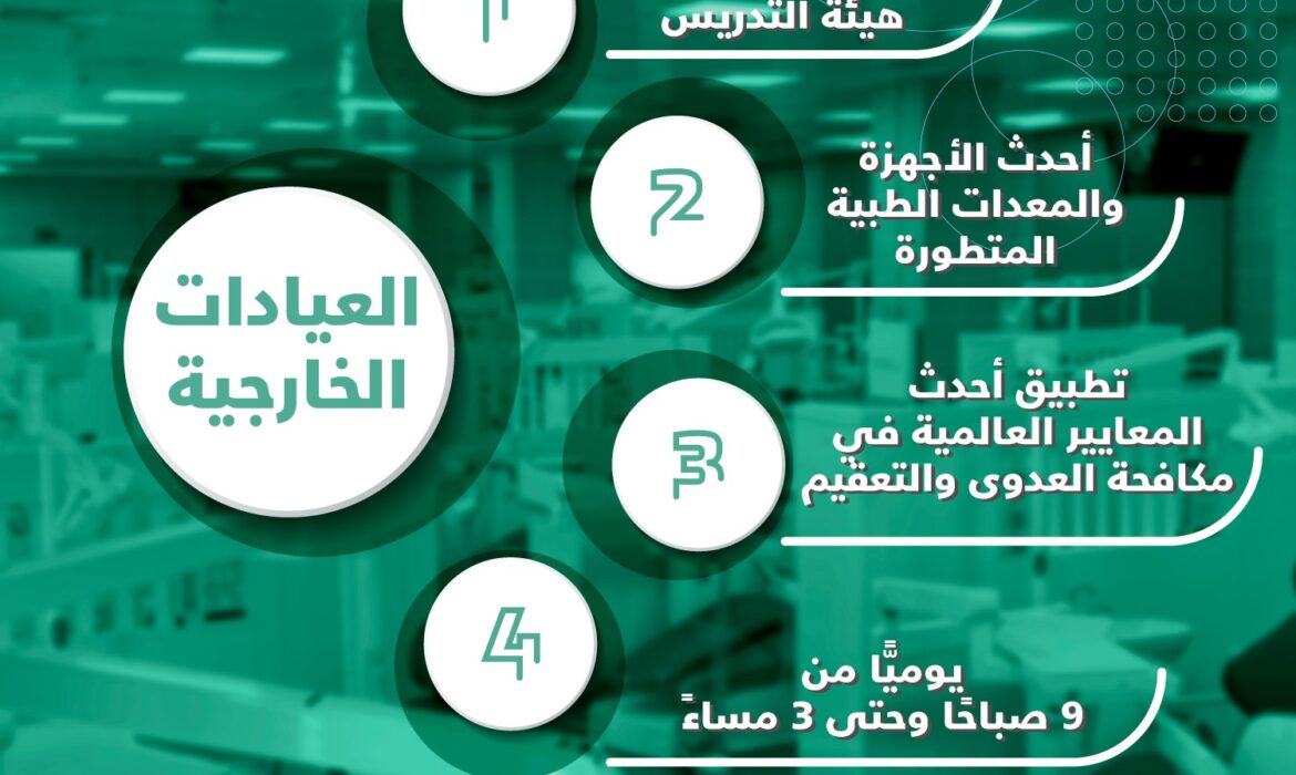 تقديم العيادات الخارجية بكلية طب الفم والأسنان خدمات طبية متطورة