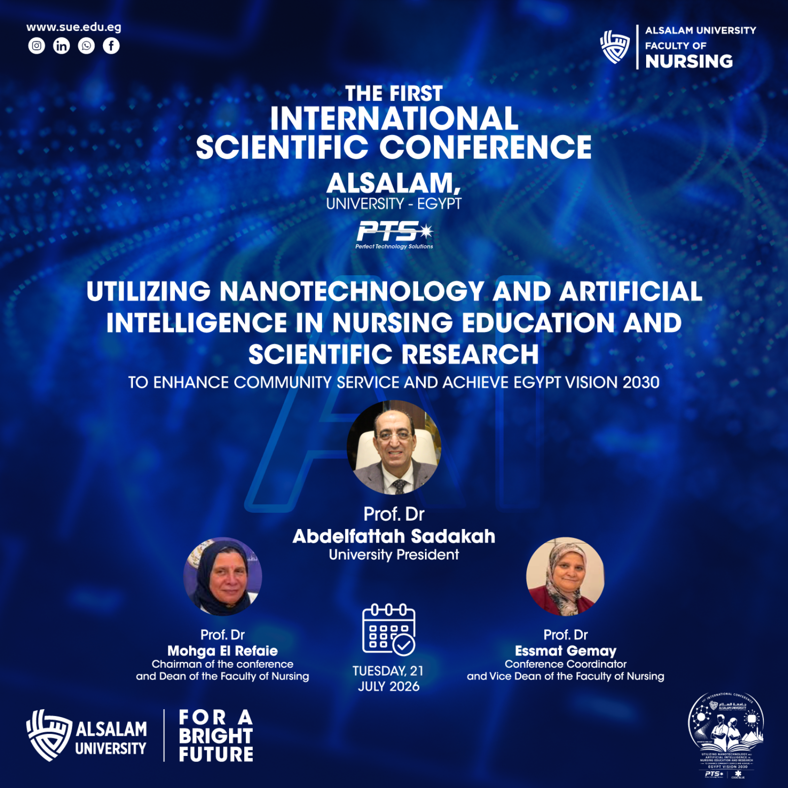 كلية التمريض بجامعة السلام تنظم المؤتمر العلمي الدولي الأول حول الذكاء الاصطناعي والنانو تكنولوجي